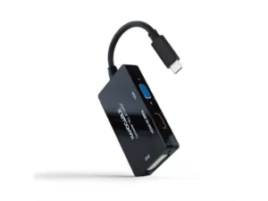 Adaptador NANOCABLE USB-C > HDMI / DVI / VGA 20 CM Preto