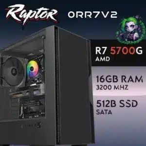 Computador Gaming NANOCHIP 0RR7V2 - RYZEN7 5700G | RAM 16GB DDR4 | SSD SATA 512GB  | (Sem Sistema Operativo)