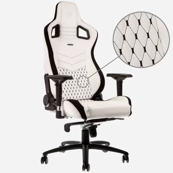 Cadeira NOBLECHAIRS EPIC PU Leather Branco/Preto Cadeira NOBLECHAIRS EPIC PU Leather Branco/Preto