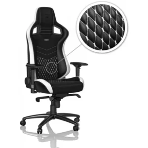 Cadeira NOBLECHAIRS EPIC Real Leather Preto/Branco/Vermelho