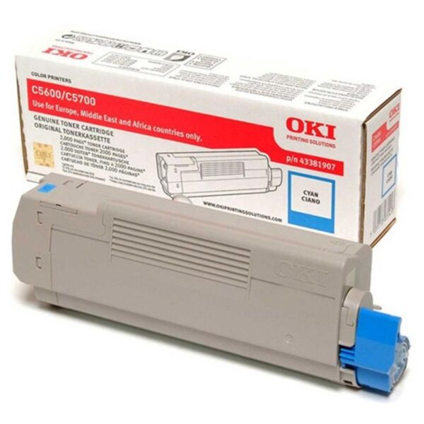 Toner OKI C5600/C5700 Cyan - 43381907