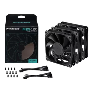 Ventoinha PHANTEKS M25 PWM Preta Pack 3 120mm Ventoinha PHANTEKS M25 PWM Preta Pack 3 120mm