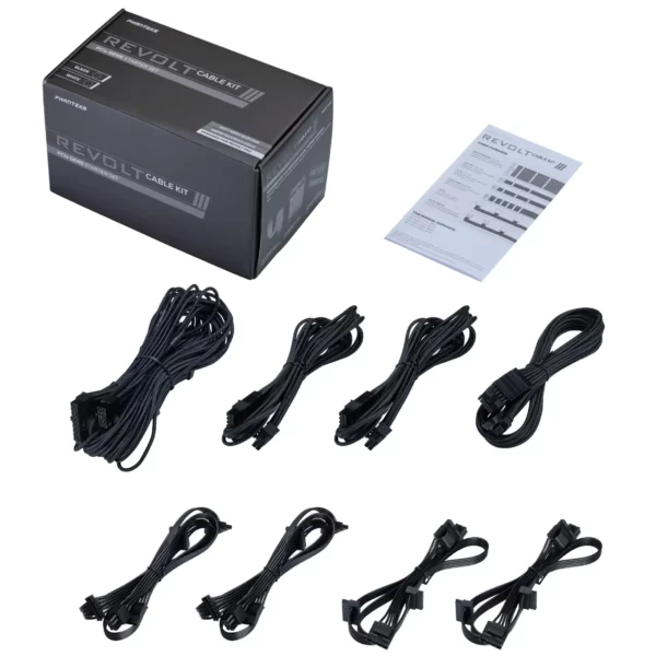 Kit Cabos PHANTEKS Revolt PCIe Gen 5 Starter Set Preto