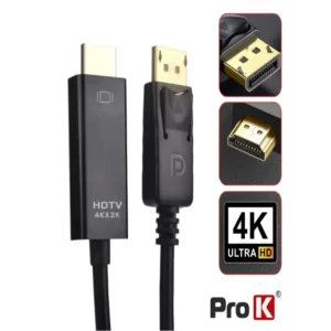 Cabo PROK Displayport Macho / HDMI Macho 4K 2m