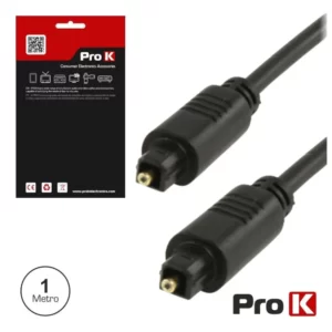 Cabo PROK Fibra Óptica TOSLINK-TOSLINK 1M Preto