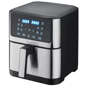 Fritadeira Ar Quente SILVER AirFryer ATENAS 8L 1800W (Preto/Inox)
