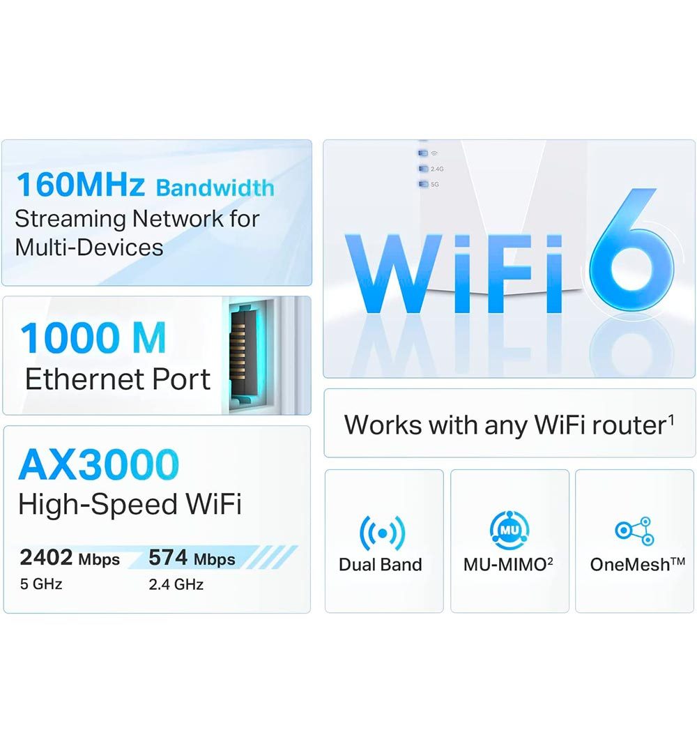Range Extender TP-LINK Wireless AX3000 Wi-Fi 6 - RE700X