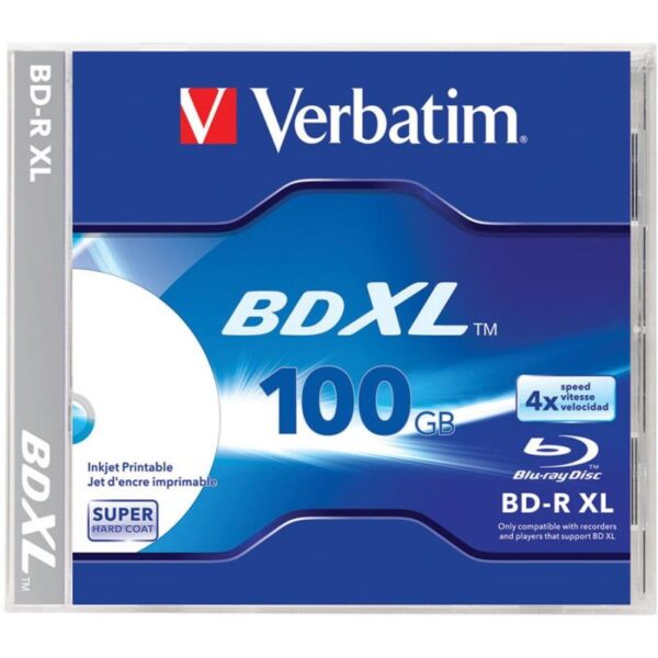 BD-R XL (Blu-Ray) VERBATIM 100GB 4X Printable Jewel Case